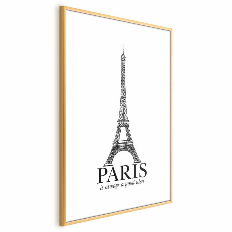 Plakat Artgeist Paris 21x30 cm z ramą złotą 1 szt