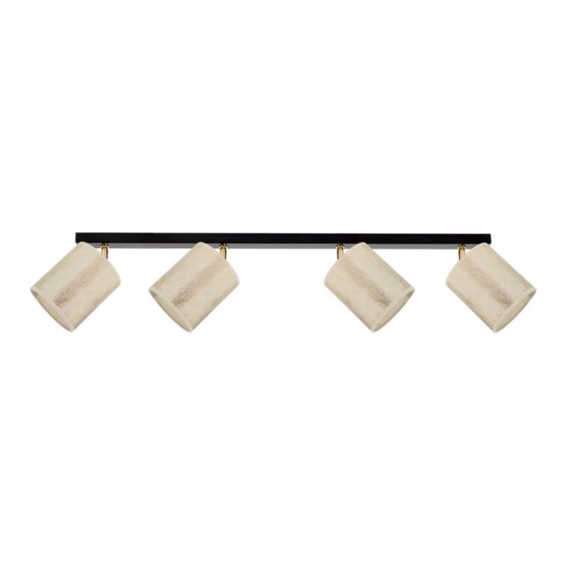 Lampa Sufitowa SPOT Light 4xE27 Max.25W Subtelna Czerń w Połączeniu z Złotymi Abażurami, Polski Producent, 1 szt.