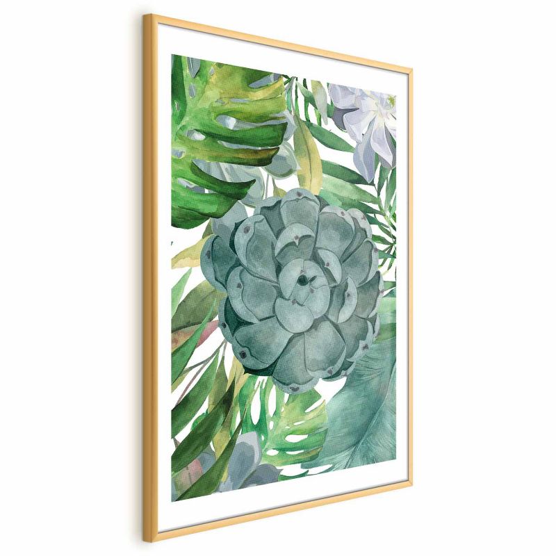 Plakat Artgeist Tropikalna flora 29,7x42 cm z ramą złotą 1 szt