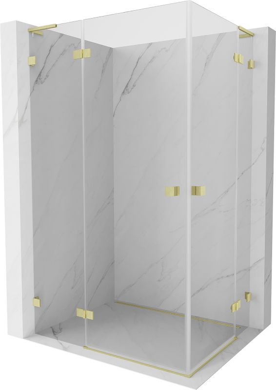 Kabina prysznicowa Mexen Lunar L Duo uchylna 100 x 80 cm transparent złota szczotkowana 1 szt.