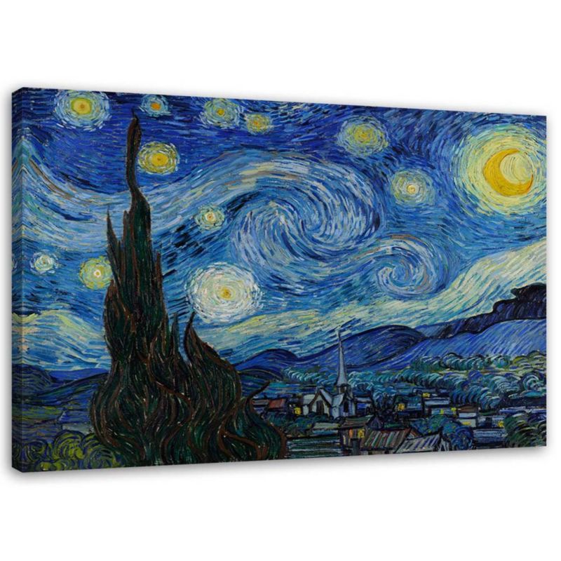 Obraz do pokoju Feeby Gwiaździsta noc - V. van Gogh reprodukcja Niebieski 120x80cm 1szt