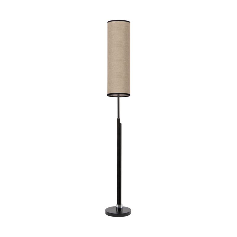 Lampa Podłogowa SPOT Light 1xLED 22W Połączenie Czerni z Beżowo Antracytowym Lnem, Polski Producent, 1 szt.