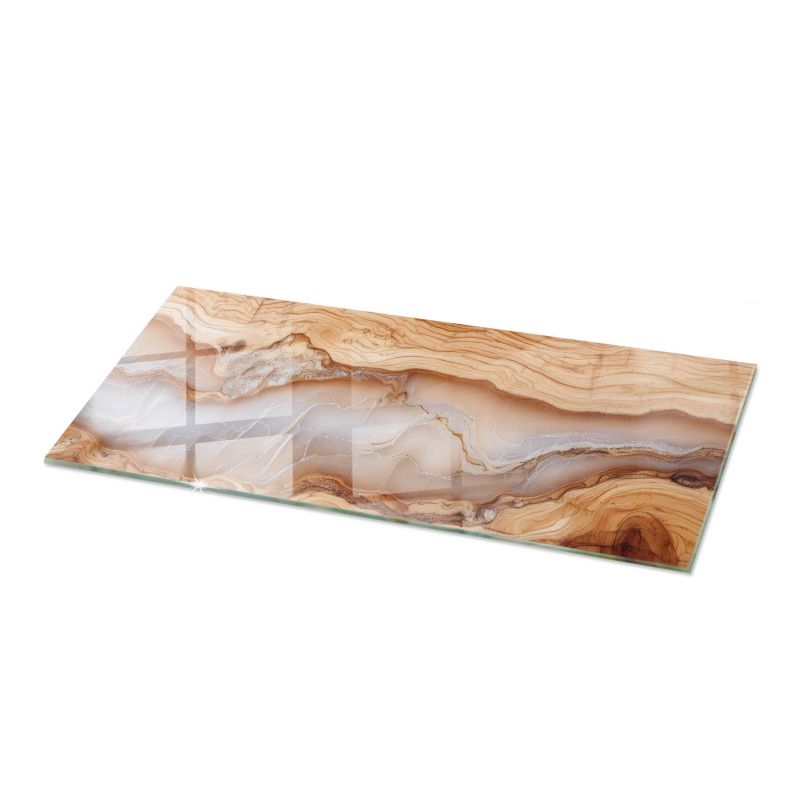 Blat szklany Tulup 125x50 cm Naturalne drewno z żywicą 1 szt.