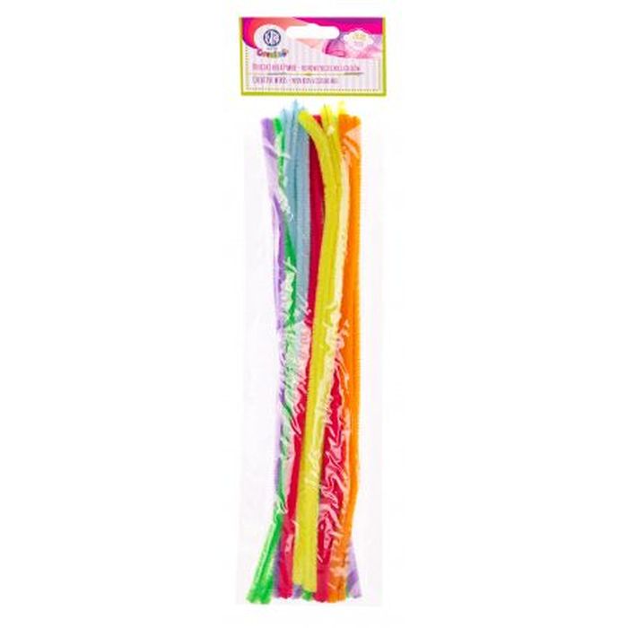 Druciki kreatywne fluorescencyjne 9x300mm, mix 6 kolorów, 20 sztuk