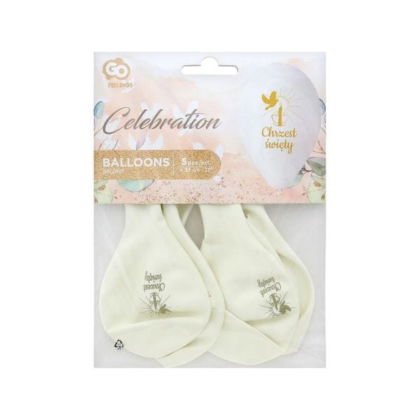 Balony Premium Hel Chrzest Św. (świeca), 13"/ 5 sztuk
