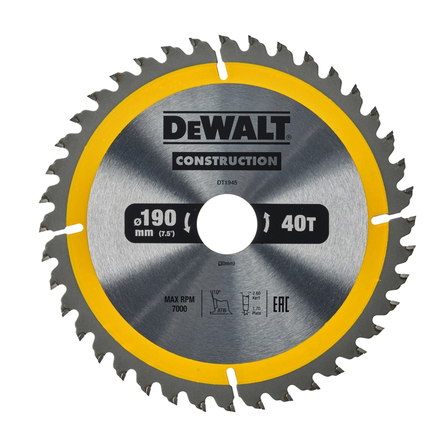 Dewalt Tarcza pilarska 190x30mm/40 zębów