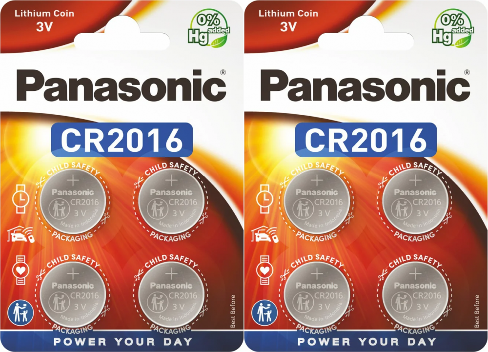 2x Bateria litowa Panasonic, 3V, CR2016, 4 sztuki