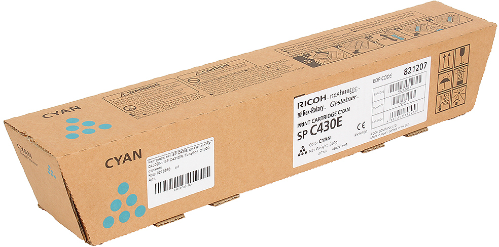 Toner Ricoh 821097 (821077, 821207), 24000 stron, cyan (błękitny)