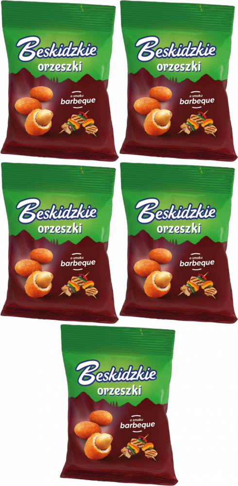 5x Orzeszki ziemne Beskidzkie, barbeque, 70g