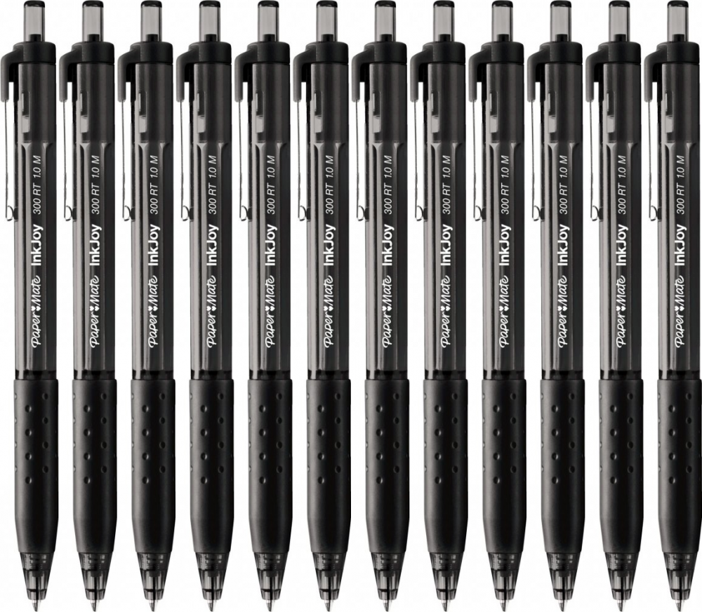 12x Długopis automatyczny Paper Mate, InkJoy 300RT, M, czarny