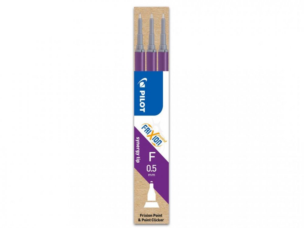Wkład do cienkopisu wymazywalnego Pilot Frixion Point, 0.5 mm, 3 sztuki, fioletowy