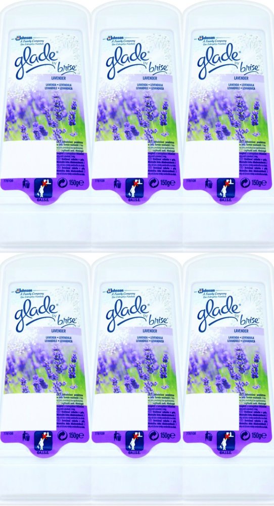 6x Odświeżacz powietrza Glade by Brise, Lawenda, żel, 150g