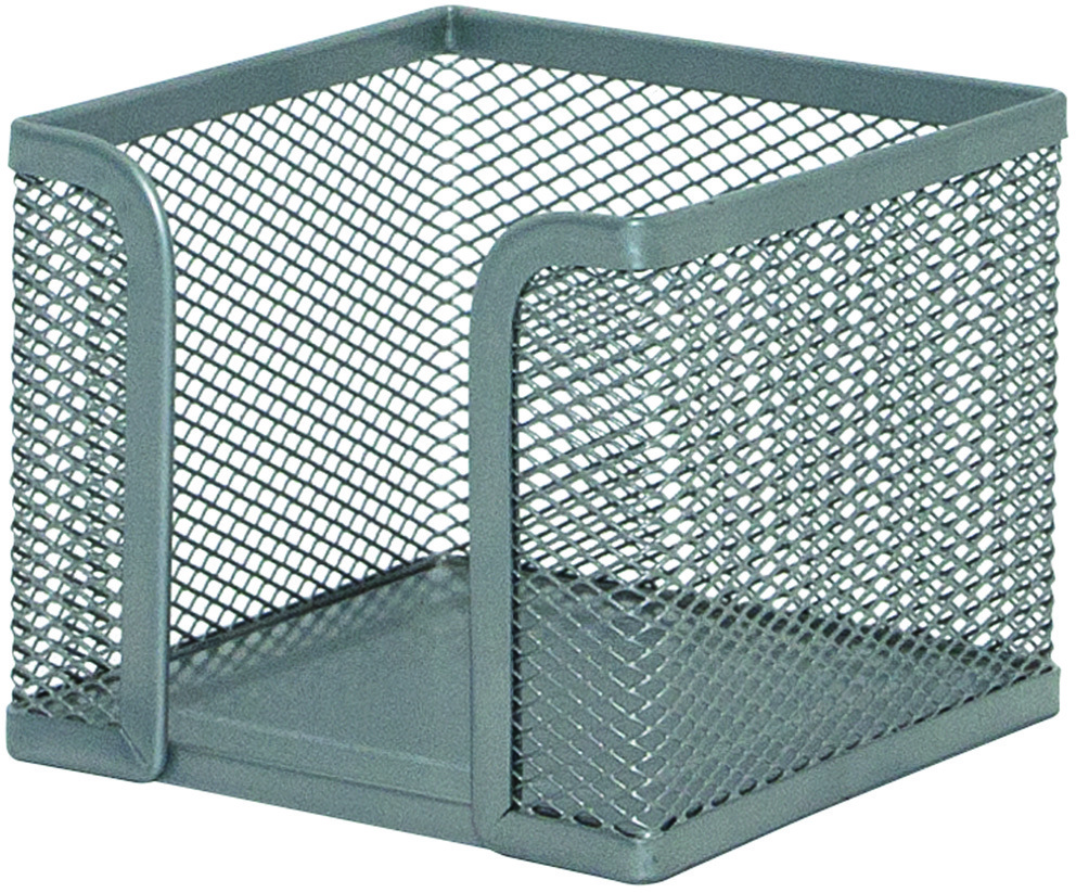 Pojemnik na karteczki Q-connect, Office Set, druciany, 95x80x95mm, srebrny