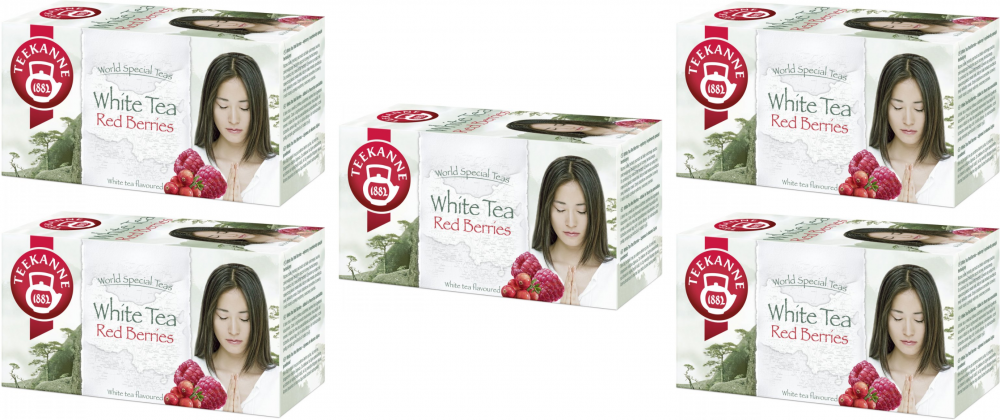 5x Herbata biała smakowa w kopertach Teekanne White Tea Red Berries, żurawina & malina, 20 sztuk x 1.25g