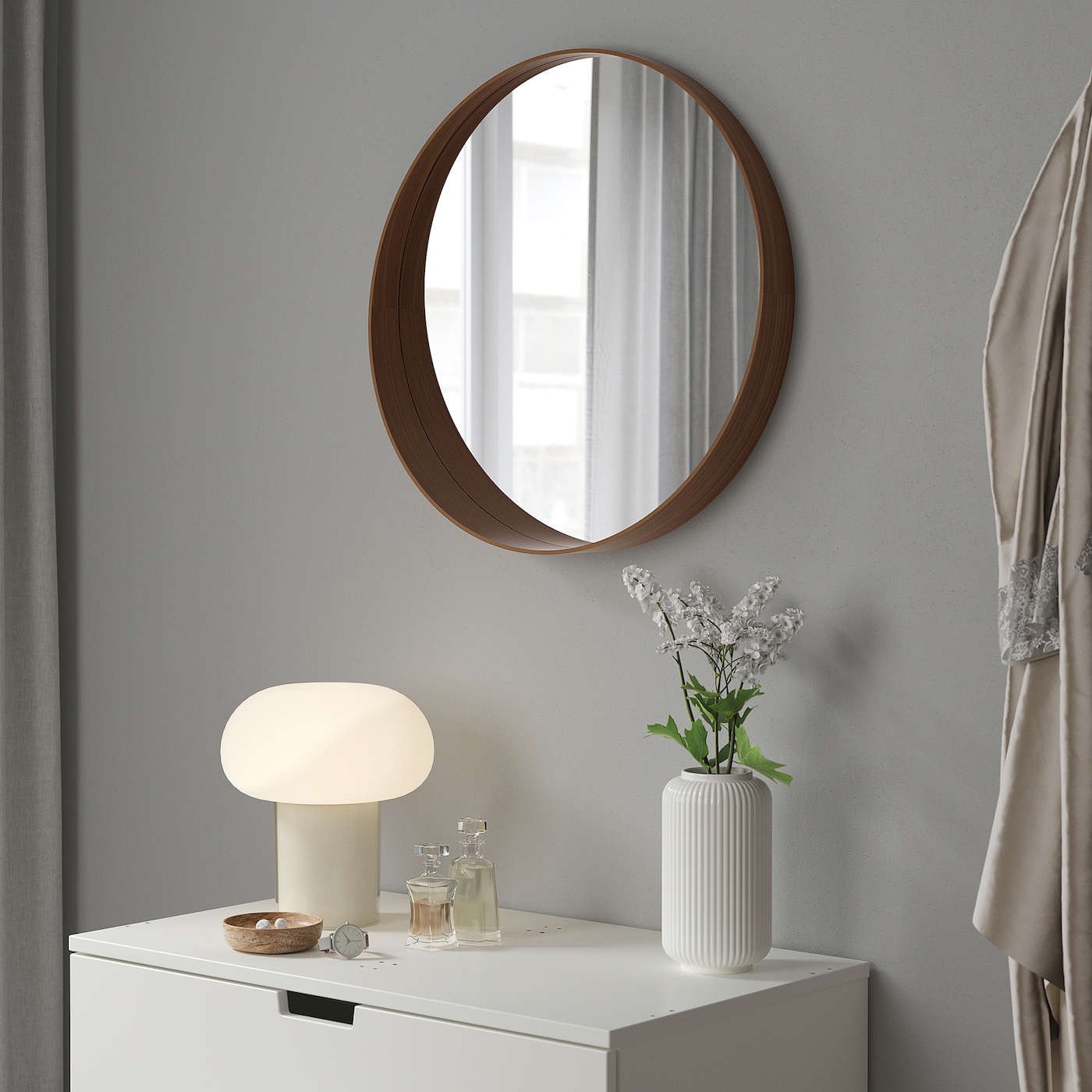 IKEA STOCKHOLM lustro, okleina orzechowa, 60 cm