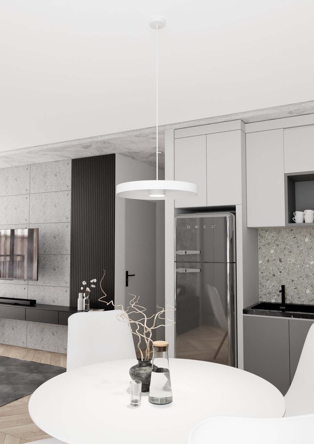 Emibig Solis lampa wisząca 1x12 W biała 1466/1S