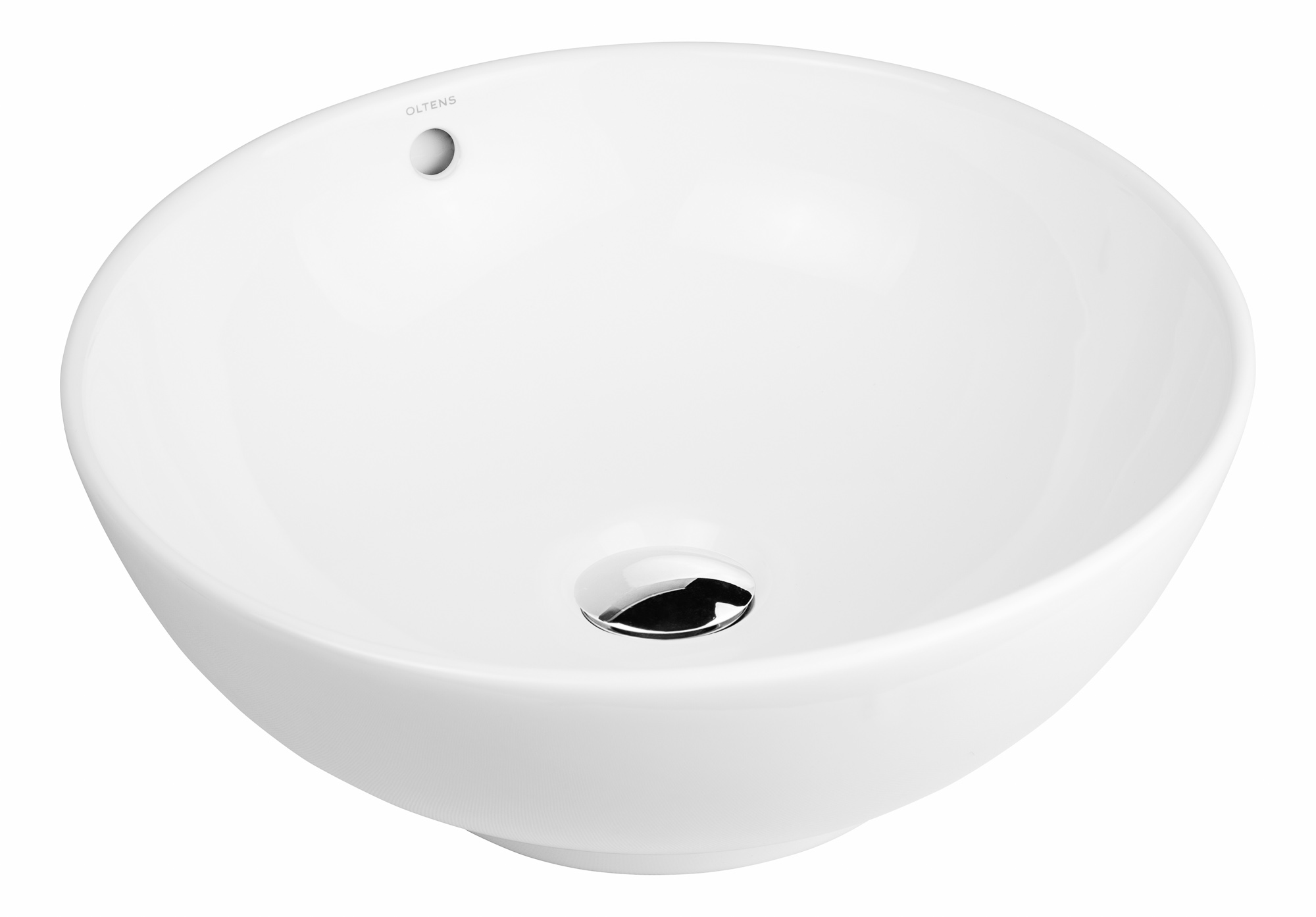 Oltens Fana umywalka 42 cm nablatowa okrągła z powłoką SmartClean biała 40812000 - Wysyłka w 24h