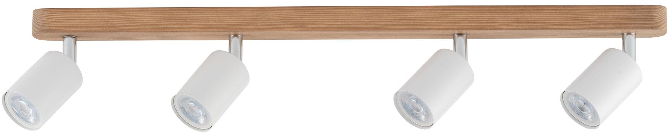 TK Lighting Top lampa podsufitowa 4x10W biały/chrom/drewno 3297