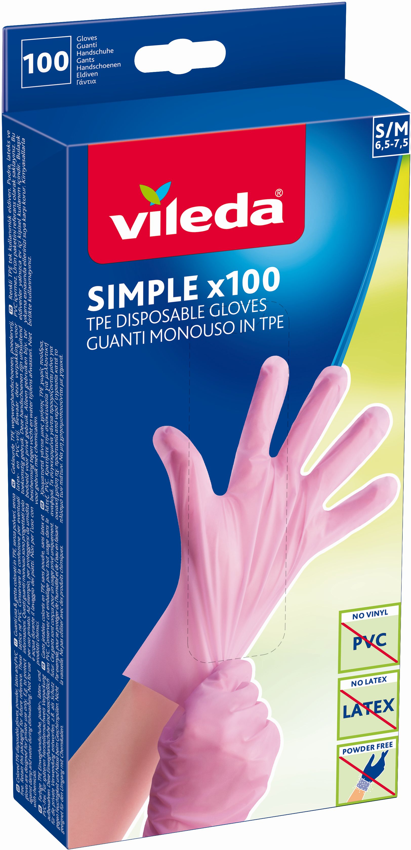Vileda Simple rękawice rozmiar S/M 170900