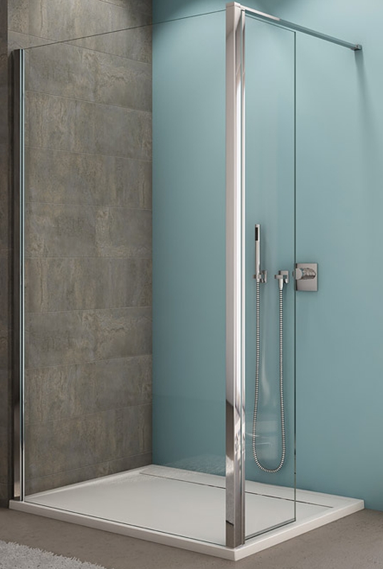 SanSwiss Top-Line Walk-In ścianka prysznicowa 100 cm wolnostojąca biały/szkło przezroczyste TOPF21000407