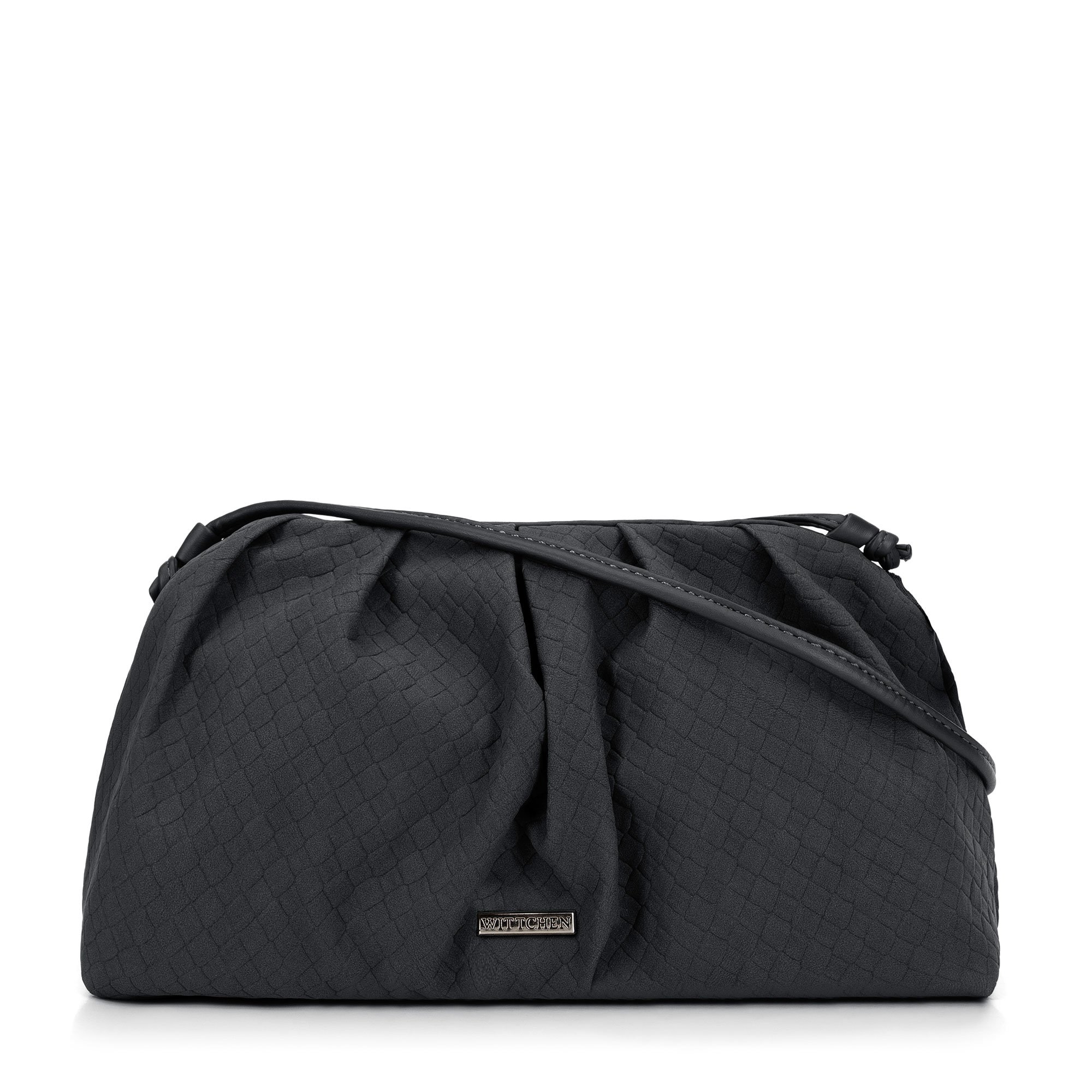 Damska torebka crossbody z marszczeniem szara