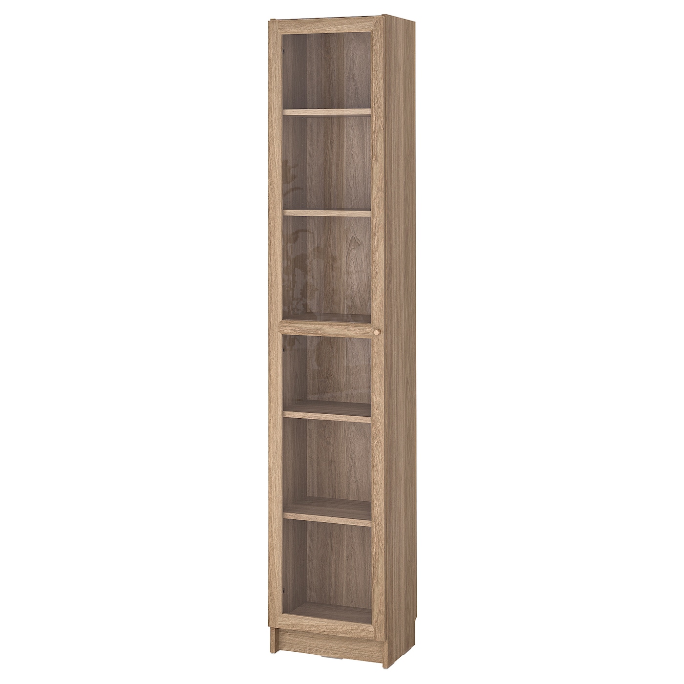 IKEA BILLY / OXBERG regał, imit. dębu/szkło bezbarwne, 40x30x202 cm