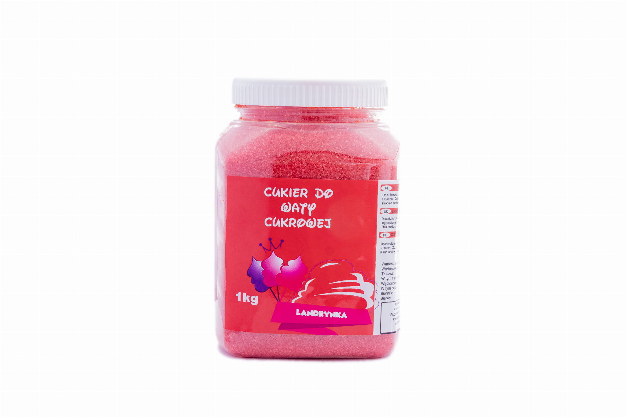 Kolorowy, smakowy cukier LANDRYNKA słoik 1kg