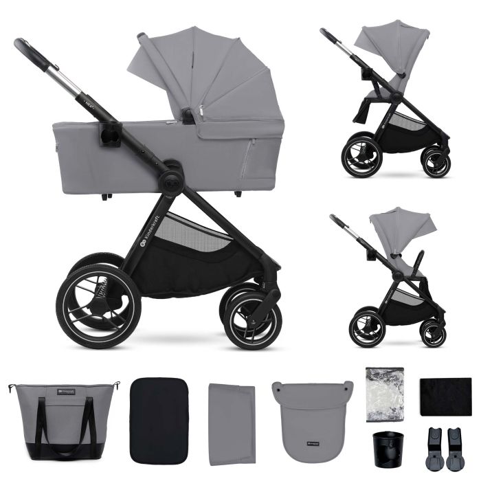 Kinderkraft Nea 2 - wielofunkcyjny wózek dziecięcy 2w1-Platinum Grey