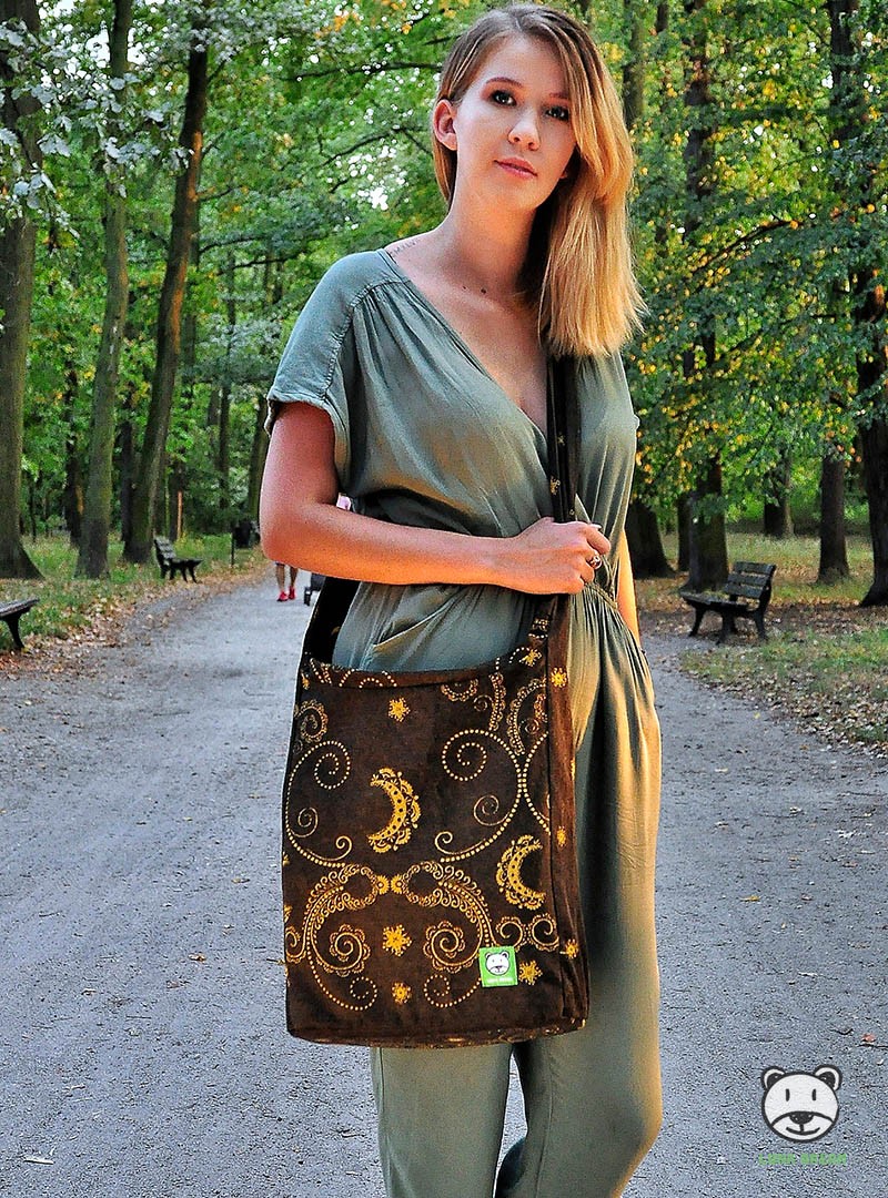 Torba Panama Luna Black and Gold