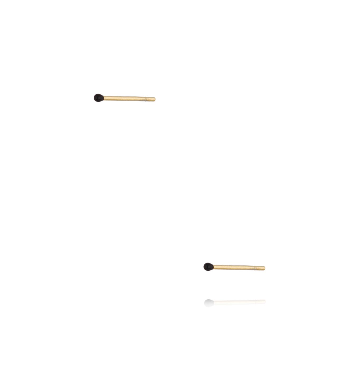 Kolczyki złote kulki z czarną emalią 1 mm Enamel Balls - By Dziubeka