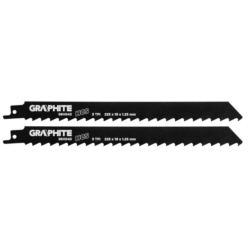 Brzeszczoty do piły szablastej GRAPHITE HCS, 225 x 19 x 1.25 mm, 3TPI 1 kpl