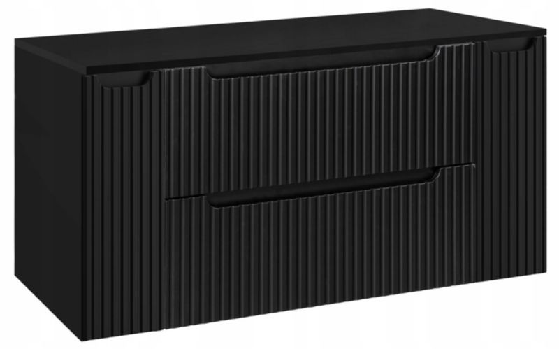 Szafka pod Umywalkę 120 cm Wisząca z Blatem Czarna Nova Black Furnidea