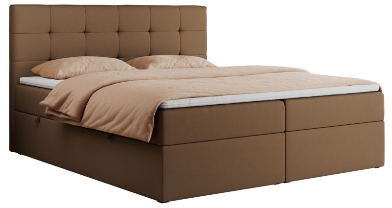 Łóżko kontynentalne MKS Meble CENTOS 180x200 H3 Brązowy ecoskóra 1szt.