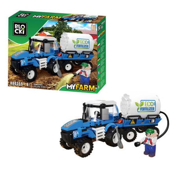 Klocki Blocki KB0355 My Farm traktor z beczkowozem