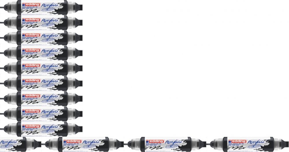 15x Marker permanentny akrylowy edding 5400 3D, dwustronny, 2-3mm/5-10mm, czarny matowy