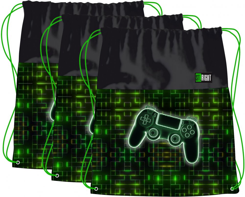 3x Worek na buty St.Right SO1 Neon Pad, 34x43cm