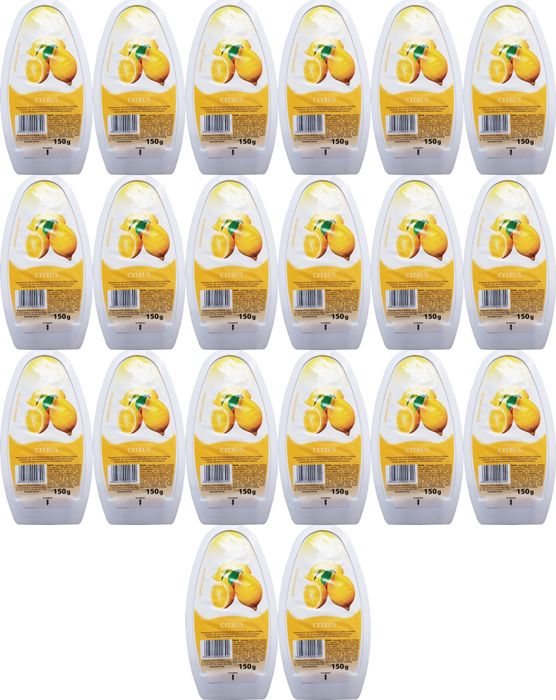 20x Odświeżacz powietrza, cytrynowy, żel, 150g