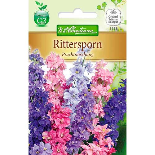 1 pac, Delphinium (Nemțișor) cu flori mari, mix multicolor Chrestensen - Semințe: Mod de ambalare: 1 pac