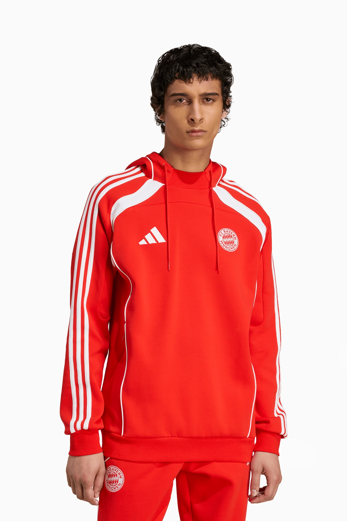 Bluza z kapturem adidas FC Bayern 24/25 Urban Purist Doubleknit - Czerwony