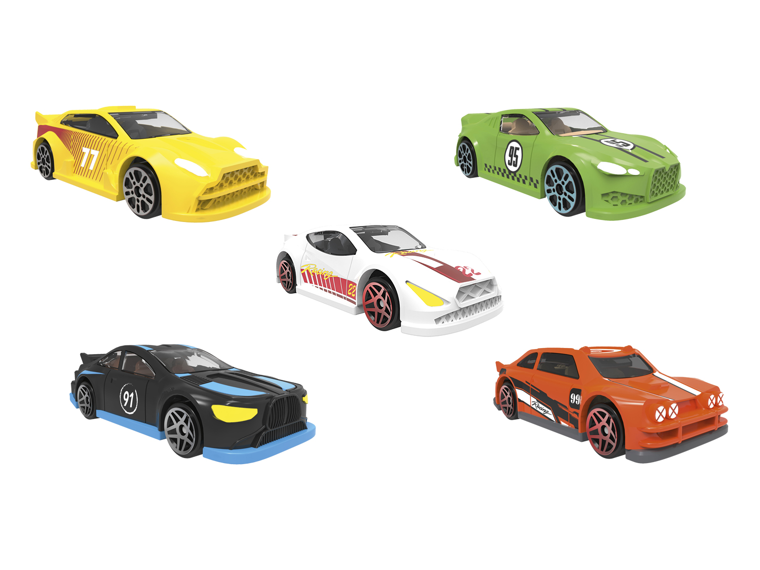 Playtive Zestawy pojazdów, 5 elementów Race Cars