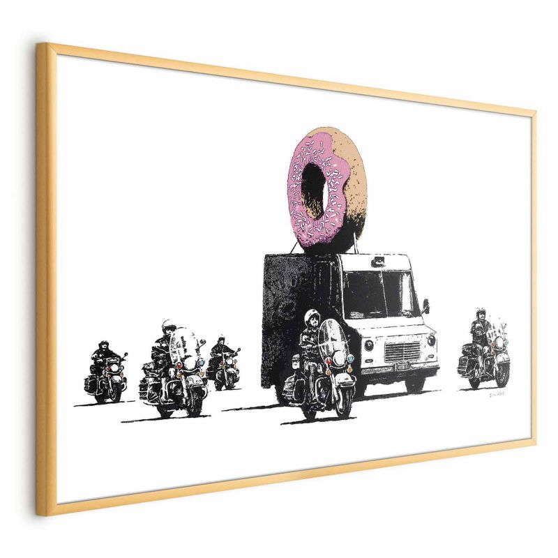 Plakat Artgeist Pączkowa policja 60x40 cm z ramą złotą 1 szt