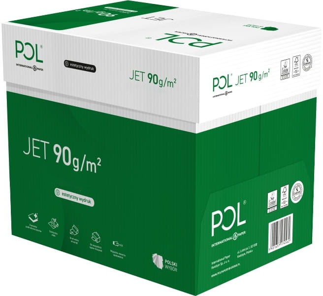 5x papier ksero Poljet, A4, 90g/m2, 250 arkuszy, biały