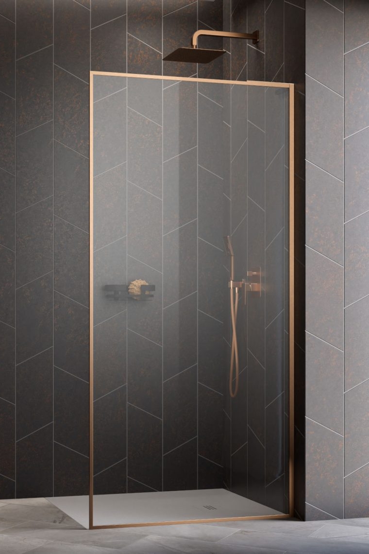 Radaway Modo F Brushed Copper II ścianka prysznicowa 120 cm miedź szczotkowana/szkło przezroczyste 10419124-93-01R