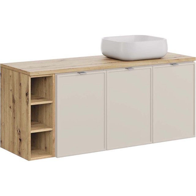 COMAD Zestaw mebli BELLA CASHMERE 2 szafki, umywalka NIKA, blat 140 c