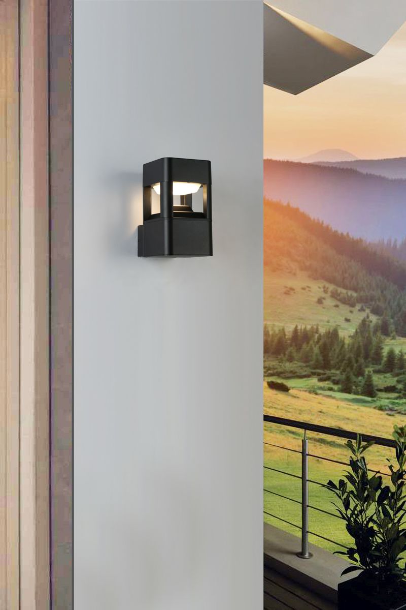 Italux Nutri kinkiet zewnętrzny 1x10 W czarny OWL-22982-BK