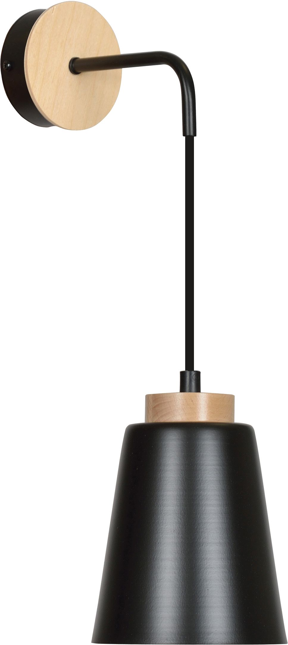Emibig Bolero kinkiet 1x15 W czarny-drewno 442/K1