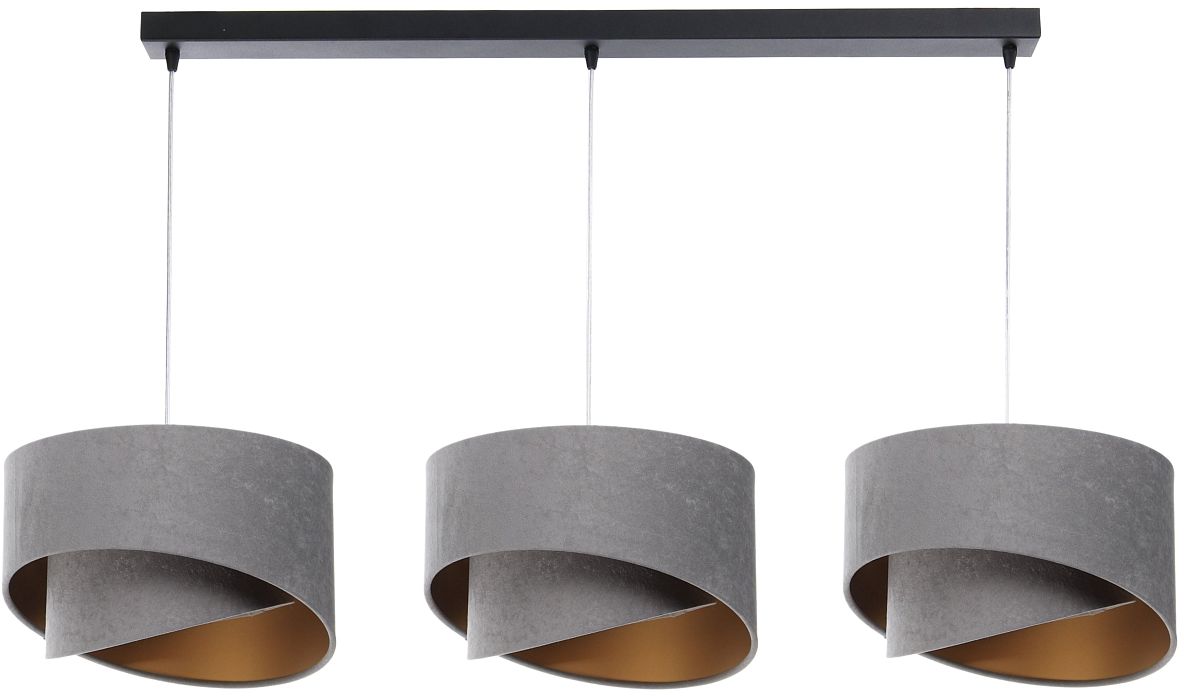 BPS Koncept Galaxy lampa wisząca 3x60 W czarna-złota-szary/popielaty 060-L3-014CZ