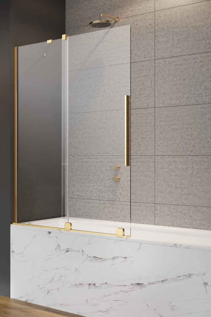 Radaway Furo PND II Gold drzwi parawanu 58,8 cm lewe złoty/szkło przezroczyste 10109588-09-01L