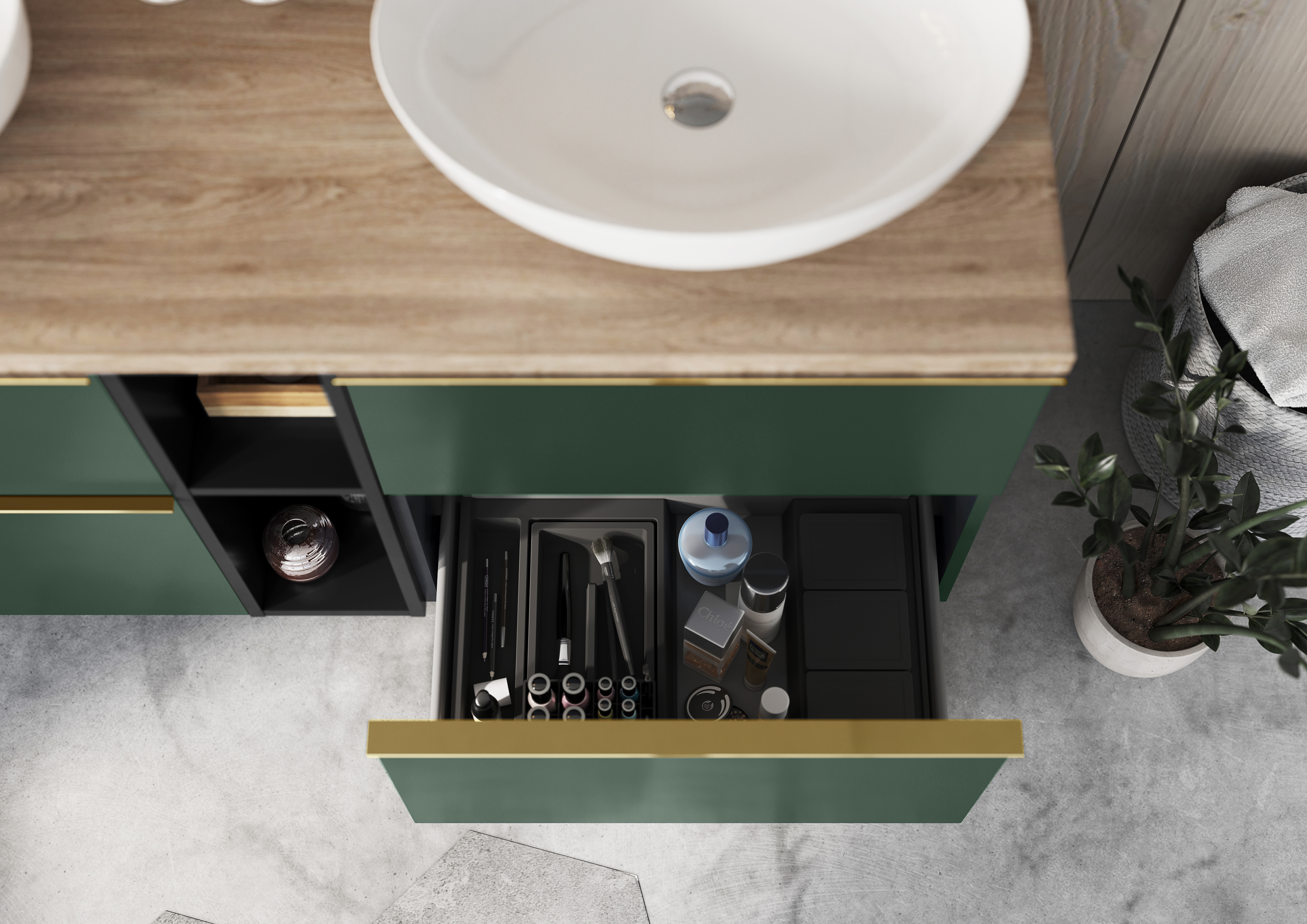 Elita Look szafka 80x44,9x63,5 cm podumywalkowa wisząca forest green matt RE010801027010