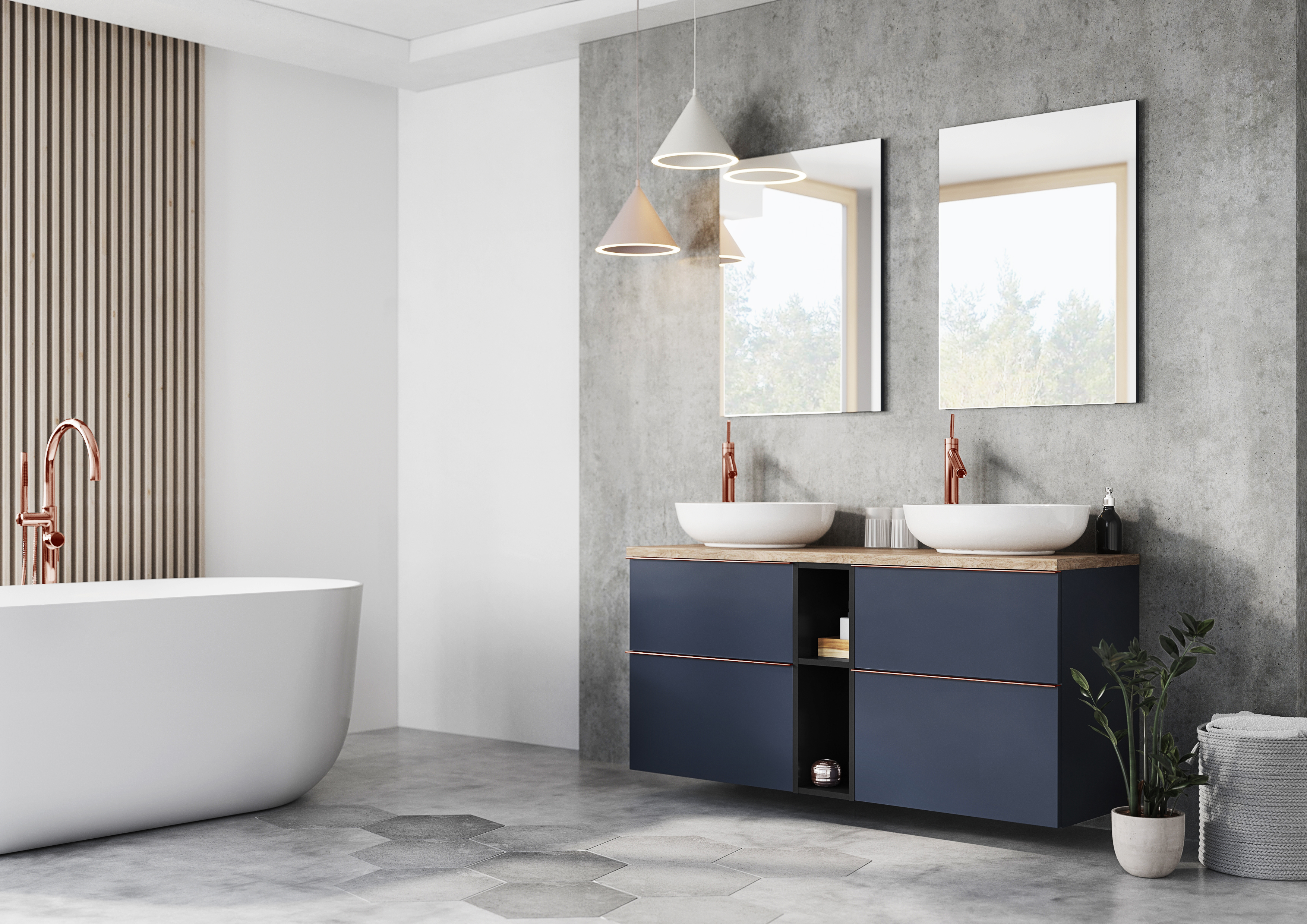 Elita Look szafka 80x44,9x63,5 cm boczna wisząca navy blue matt RE010801027030